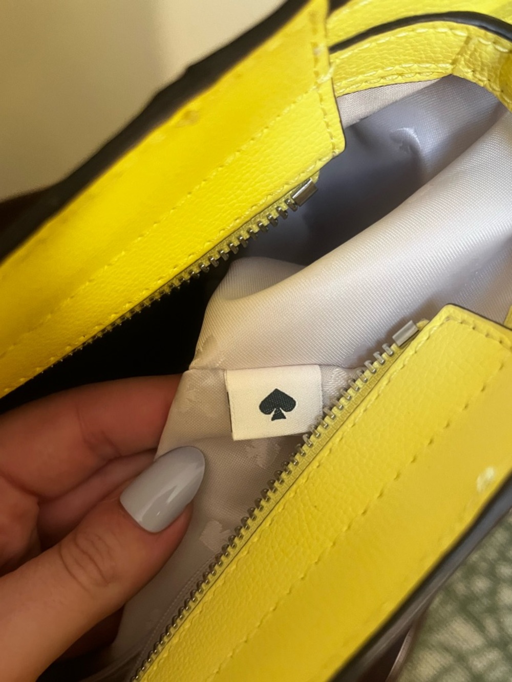 🪻SOLD🪻Kate Spade Patterson Drive Geraldine Colorblock Satchel Limelight Yellow - Picture 13 of 15